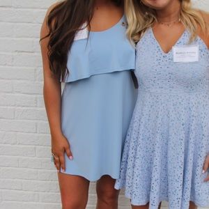Express Light Blue Flowy Dress
